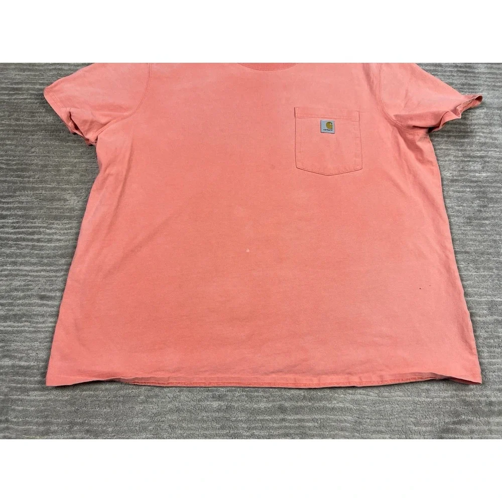 Carhartt Top Womens 2X Pink‎ Shirt Loose Fit Short Sleeve Pocket - Picture 3 of 13